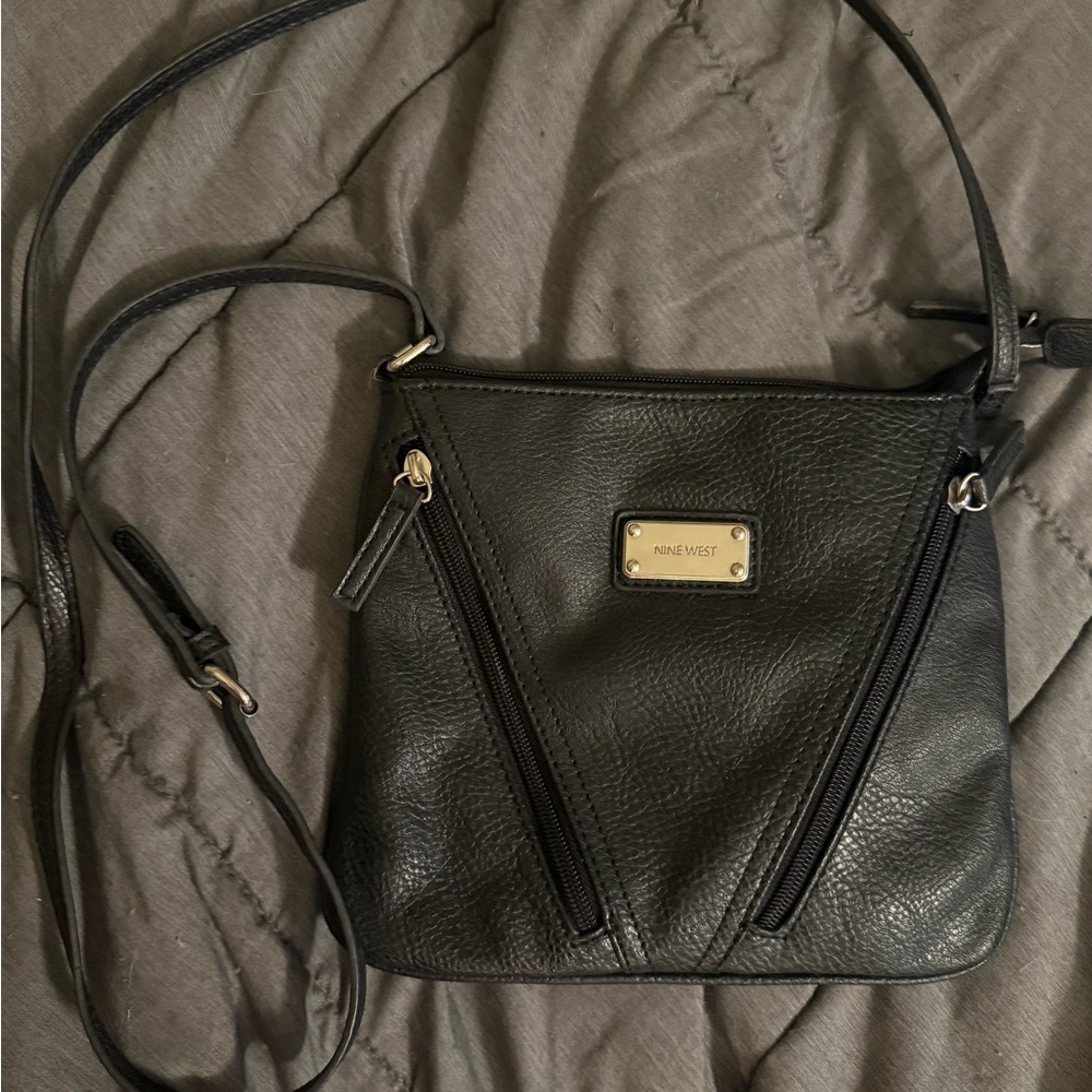 Nine West Black Crossbody Bag with Gold Accents